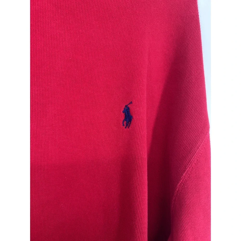 Polo‎ Ralph Lauren Sweater Mens XLT XL Tall Leather Tab Quarter 1/4 Zip Pullover